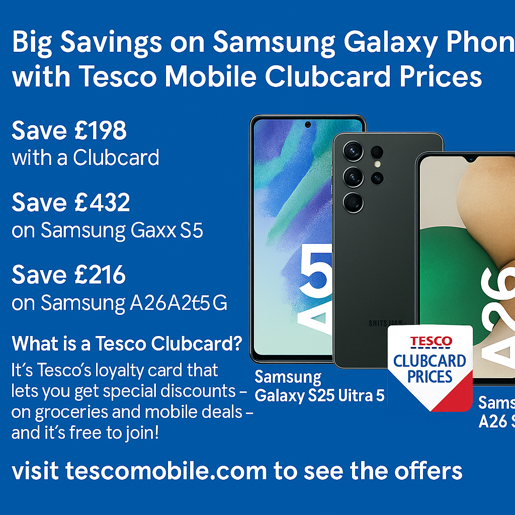 Big Savings on Samsung Galaxy Phones with Tesco Mobile Clubcard Deals – Here’s What You Need to Know