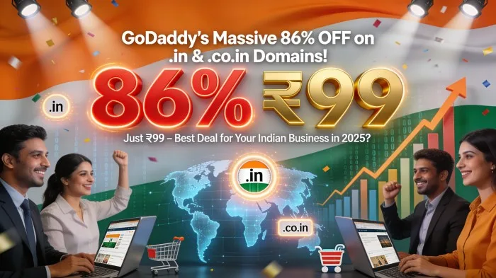 GoDaddy’s Massive 86% Discount on .in or .co.in Domains: Is ₹99 the Best Deal for Your Indian Business in 2025?