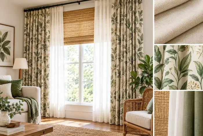 2026 Curtain Trends Natural Fabrics, Botanical Prints, and Layered Window Treatments
