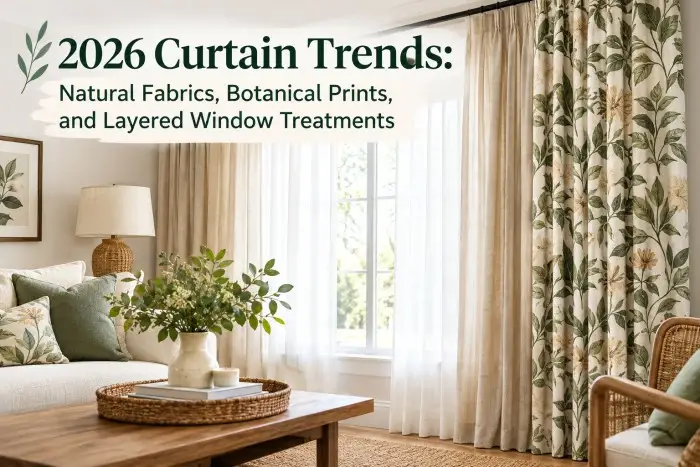 2026 Curtain Trends: Natural Fabrics, Botanical Prints, and Layered Window Treatments