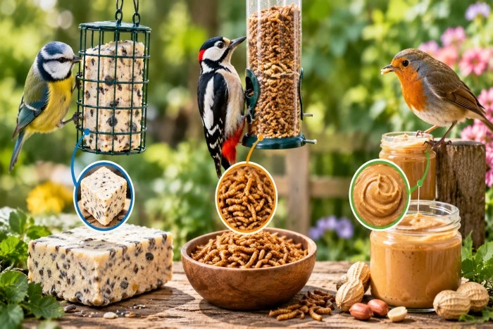 Beyond the Seed Why Suet, Mealworms, and Peanut Butter are Superfoods for Garden Birds