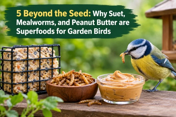 Beyond the Seed: Why Suet, Mealworms, and Peanut Butter are Superfoods for Garden Birds